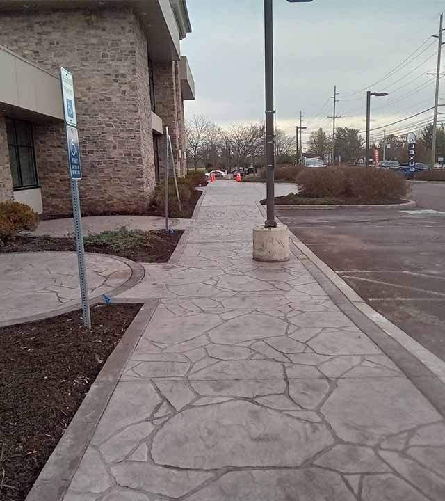 stamped concrete sidewalks